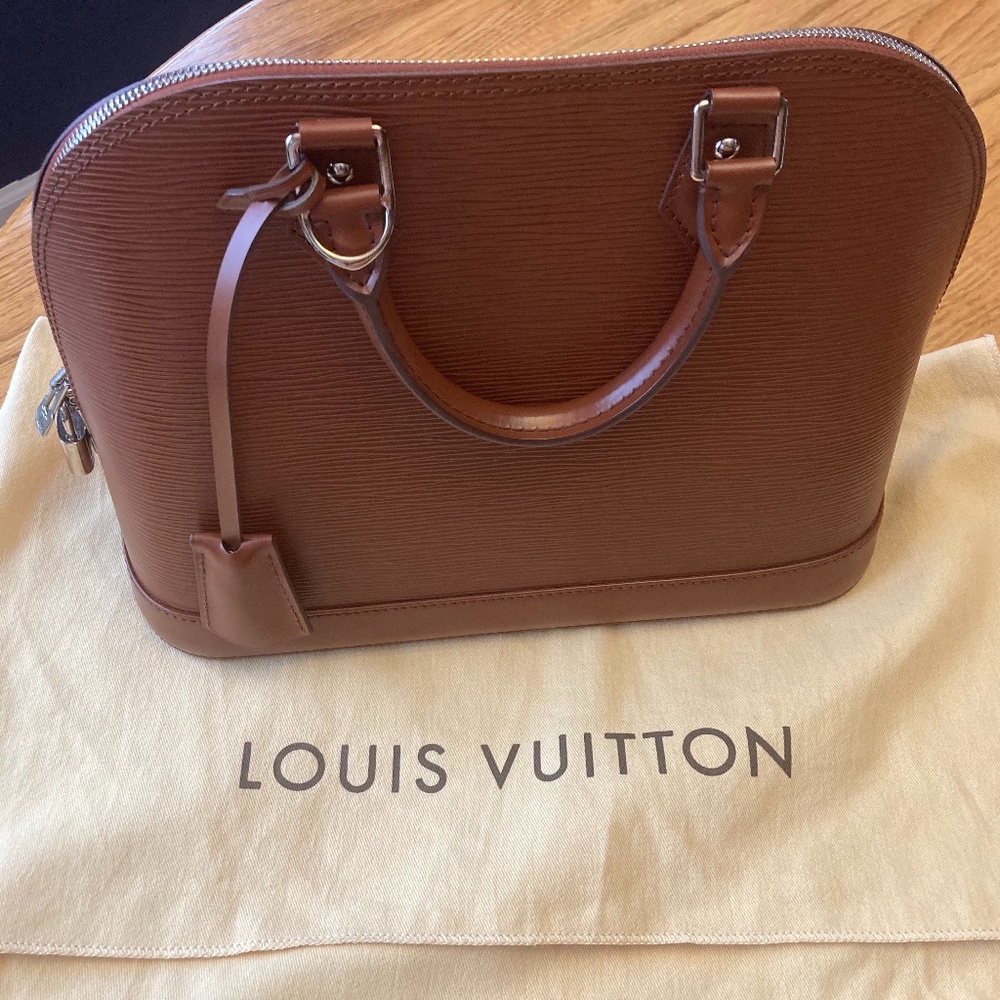 Louis Vuitton Brown Epi Leather Alma PM Tote